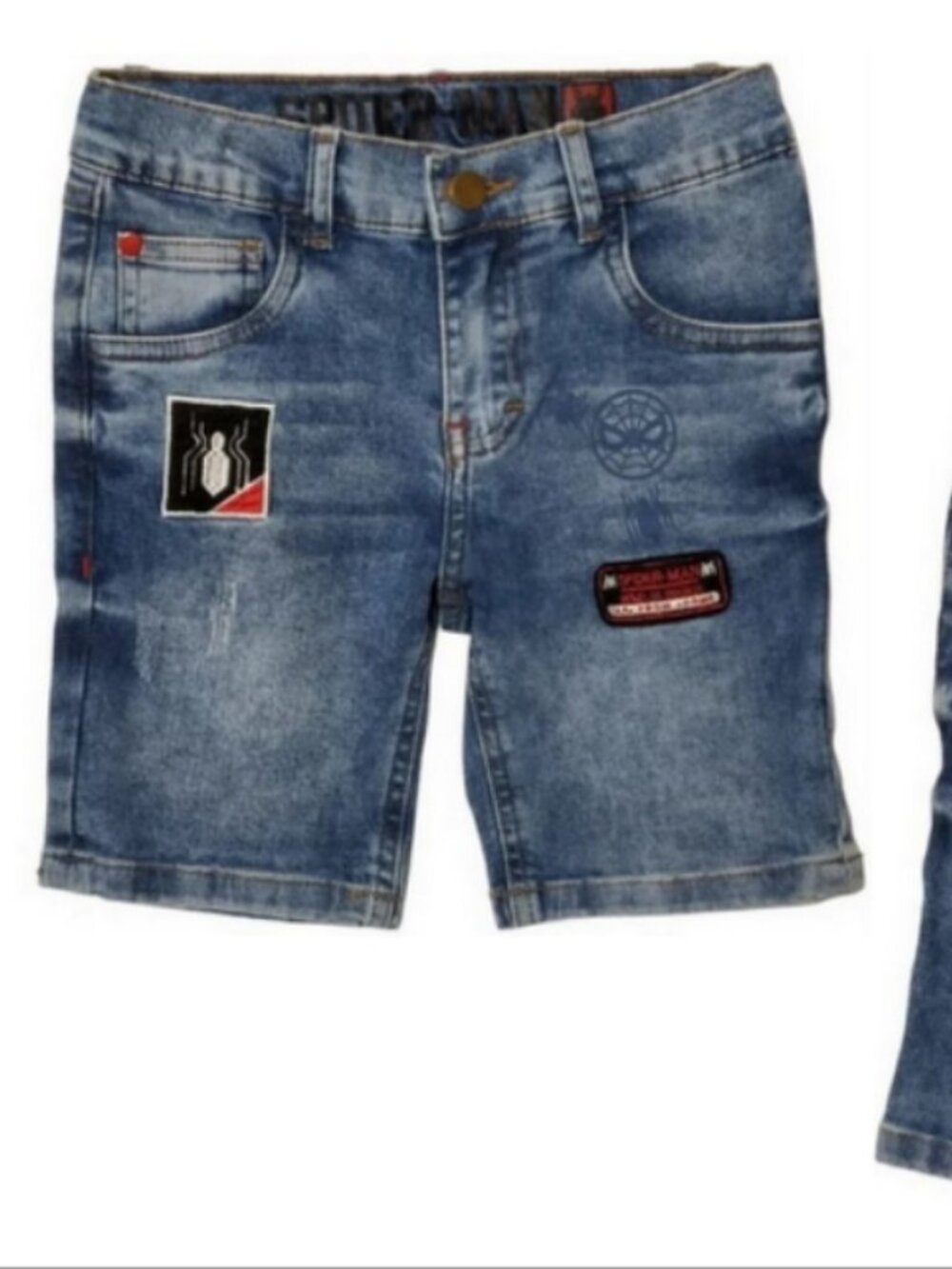 Marvel Spider-Man Far From Home Boys Denim Shorts Size 6 Blue Casual Wear NWT